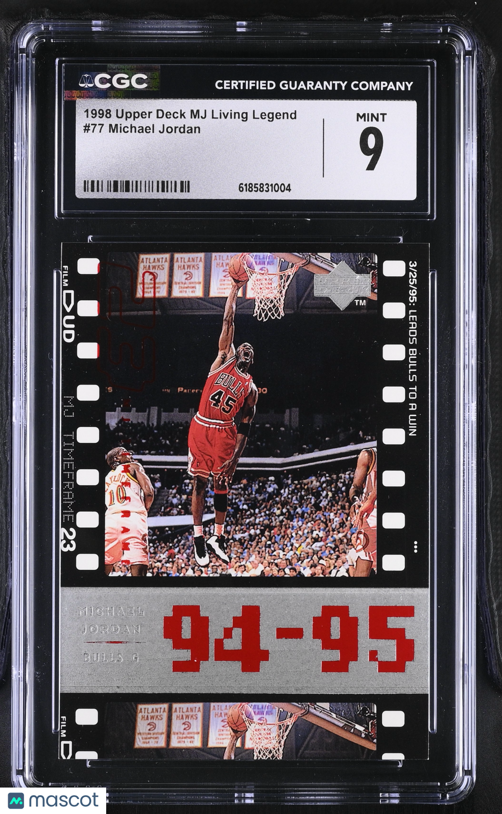 1998 Upper Deck MJ Living Legend Michael Jordan #77 CGC 9 Chicago Bulls