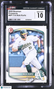 2025 Bowman Nick Kurtz Rookie Prospects #BP-114 CGC 10 Oakland Athletics