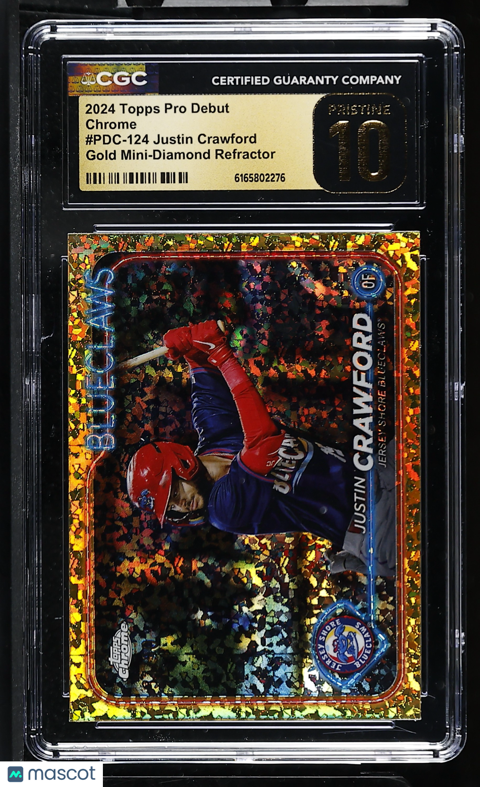 2024 Topps Pro Debut Justin Crawford Gold Mini-Diamond /50 Chrome PDC-124 CGC 10