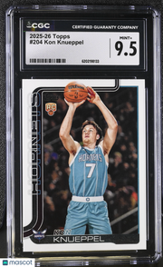 2025-26 Topps Kon Knueppel Rookie #204 CGC 9.5 Charlotte Hornets