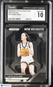 2024 Panini Prizm Draft Picks Caitlin Clark Rookie New Recruits #14 CGC 10 Iowa