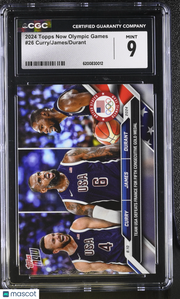2024 Topps Now Olympic Games Kevin Durant LeBron James Stephen Curry #26 CGC 9