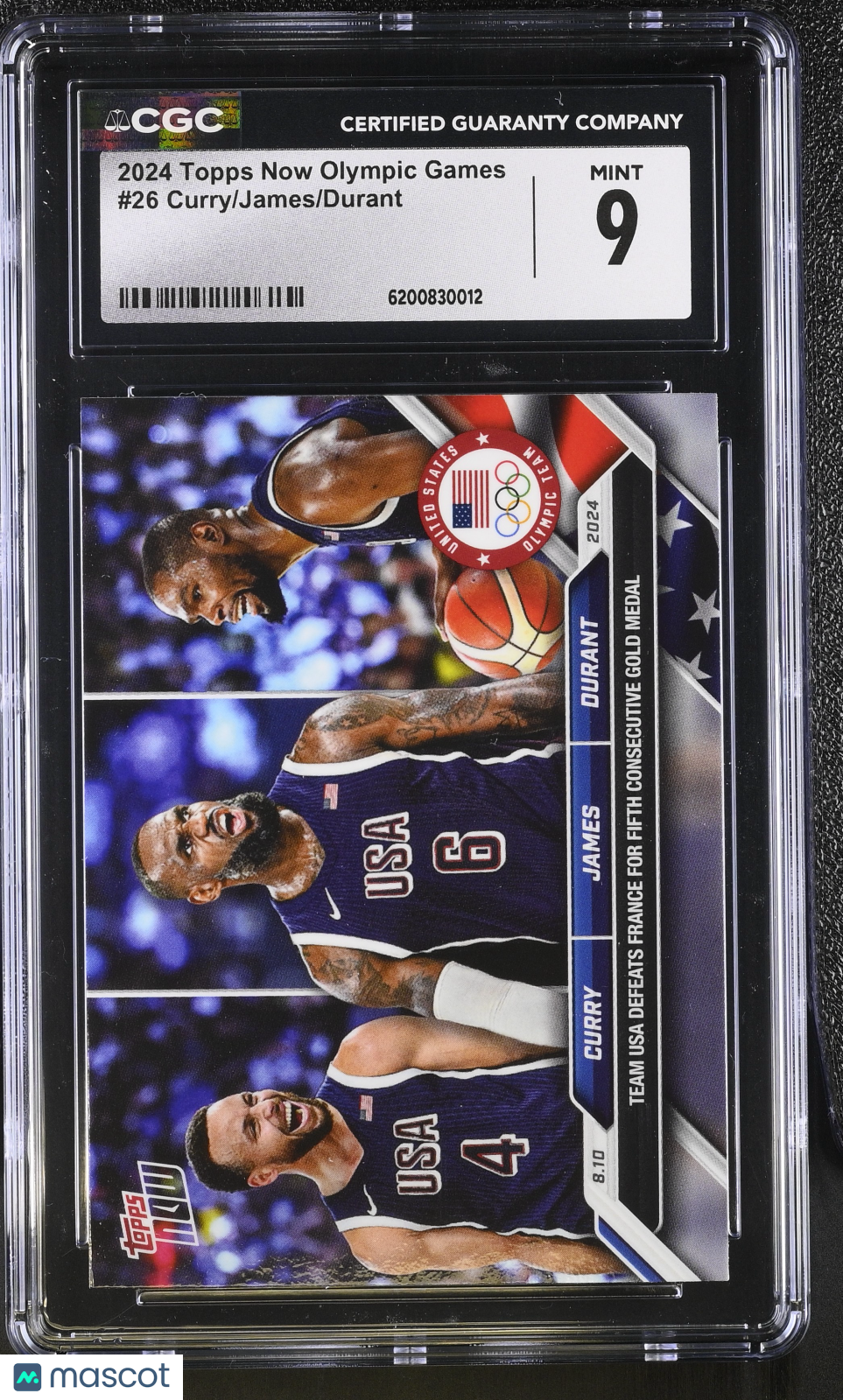 2024 Topps Now Olympic Games Kevin Durant LeBron James Stephen Curry #26 CGC 9