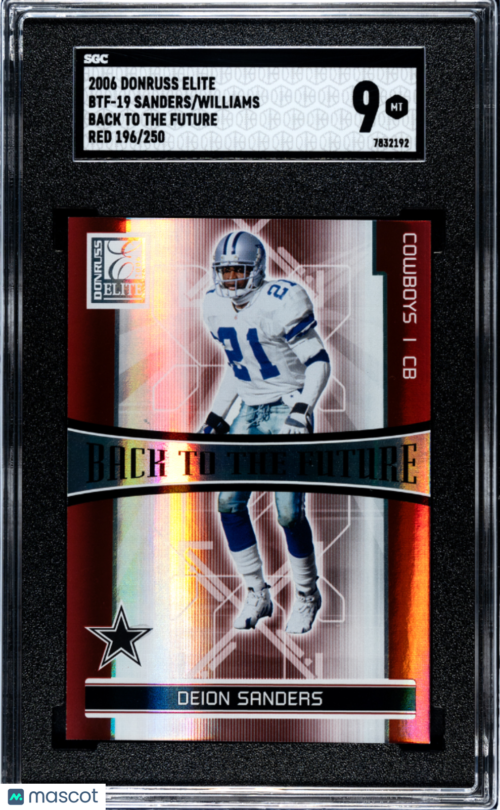 2006 Elite Williams Deion Sanders Back To The Future Red  /250 SGC 9 Cowboys