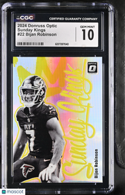 2024 Donruss Optic Bijan Robinson Sunday Kings #22 CGC 10 Atlanta Falcons