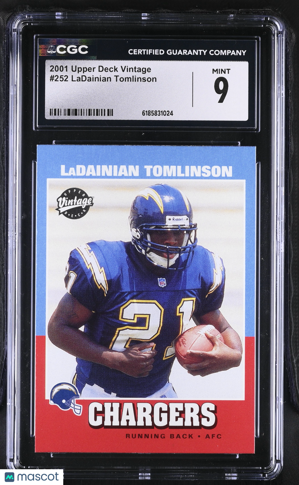 2001 Upper Deck Vintage LaDainian Tomlinson Rookie #252 CGC 9 San Diego Chargers