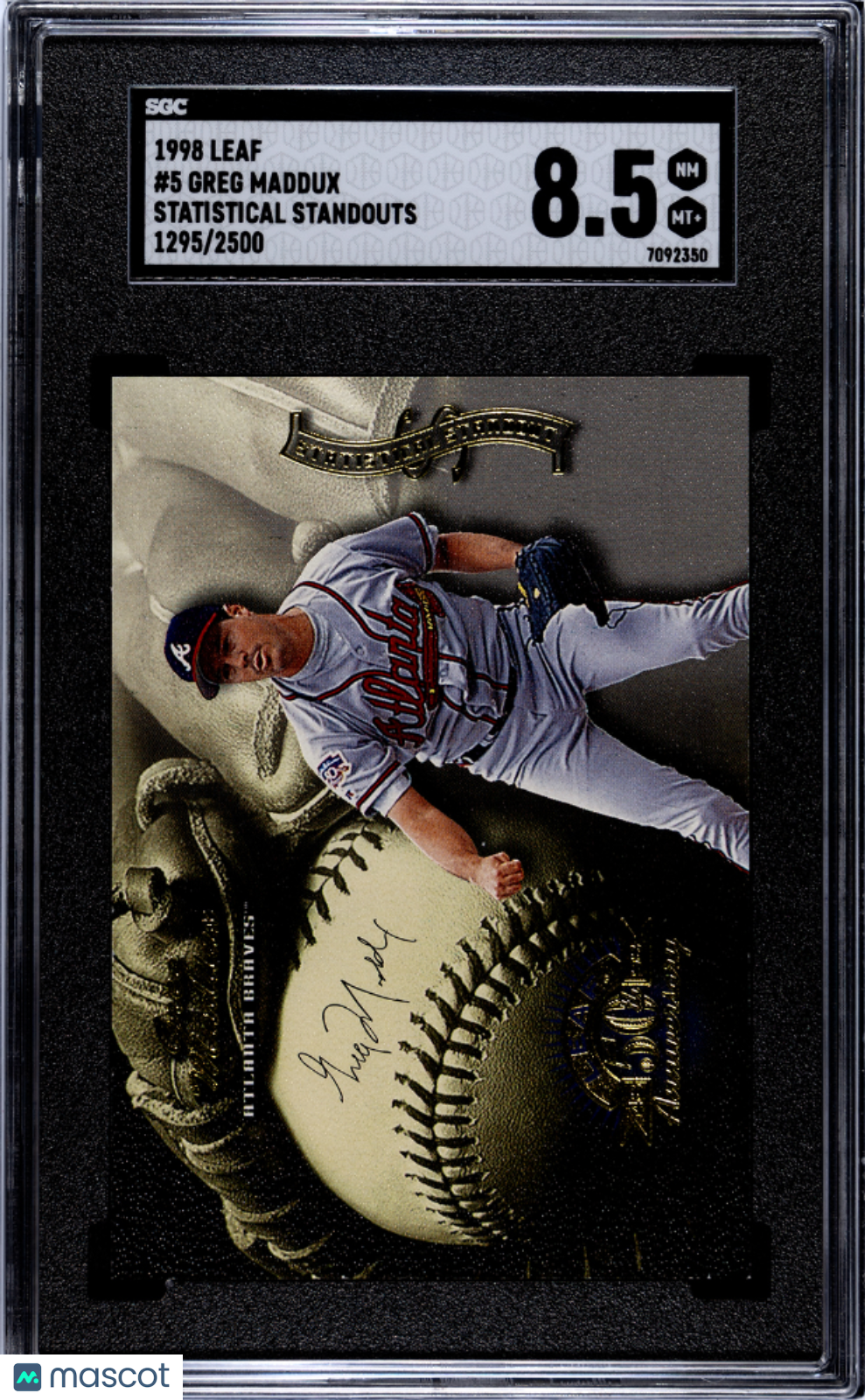 1998 Leaf Greg Maddux #5 Statistical Standouts 2500 SGC 8.5