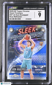 2025-26 Topps Chrome Kon Knueppel Blue /150 Rookie Sleek Finishers #SF-24 CGC 9