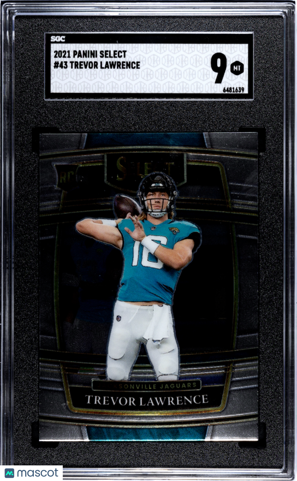 2021 Panini Select Trevor Lawrence Rookie #43 SGC 9 Jacksonville Jaguars