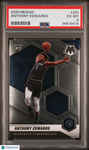 2020 Panini Mosaic Anthony Edwards #201 PSA 6