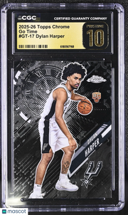 2025-26 Topps Chrome Dylan Harper Rookie Go Time #GT-17 CGC 10 Pristine Spurs