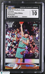 1998-99 Stadium Club Mike Bibby Refractor Rookie Chrome #SCC31 CGC 10 Grizzlies