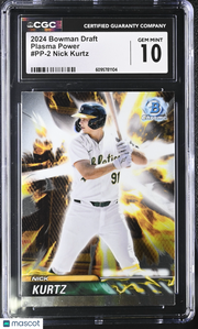 2024 Bowman Draft Nick Kurtz Rookie Plasma Power #PP-2 CGC 10 Oakland Athletics