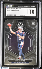 2024 Panini Mosaic Drake Maye Rookie #303 CGC 10 New England Patriots