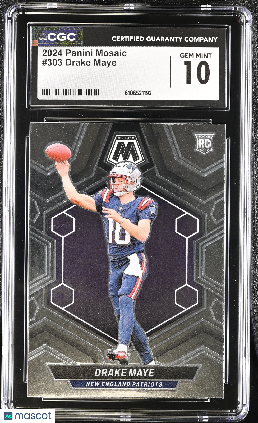 2024 Panini Mosaic Drake Maye Rookie #303 CGC 10 New England Patriots