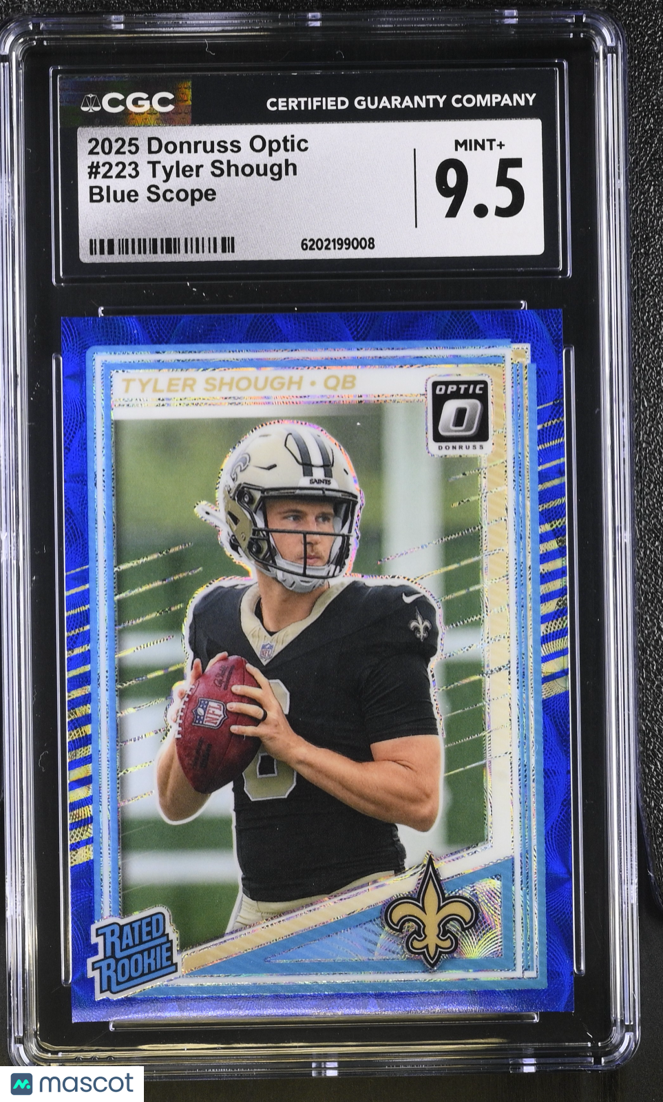 2025 Donruss Optic Tyler Shough Blue Scope Rookie #223 CGC 9.5 Saints