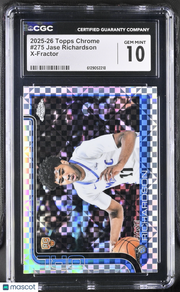 2025-26 Topps Chrome Jase Richardson X-Fractor Rookie #275 CGC 10 Orlando Magic