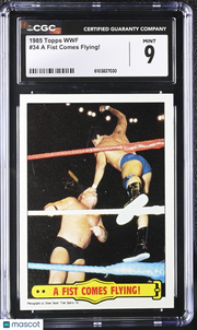 1985 Topps WWF A Fist Comes Flying! #34 CGC 9