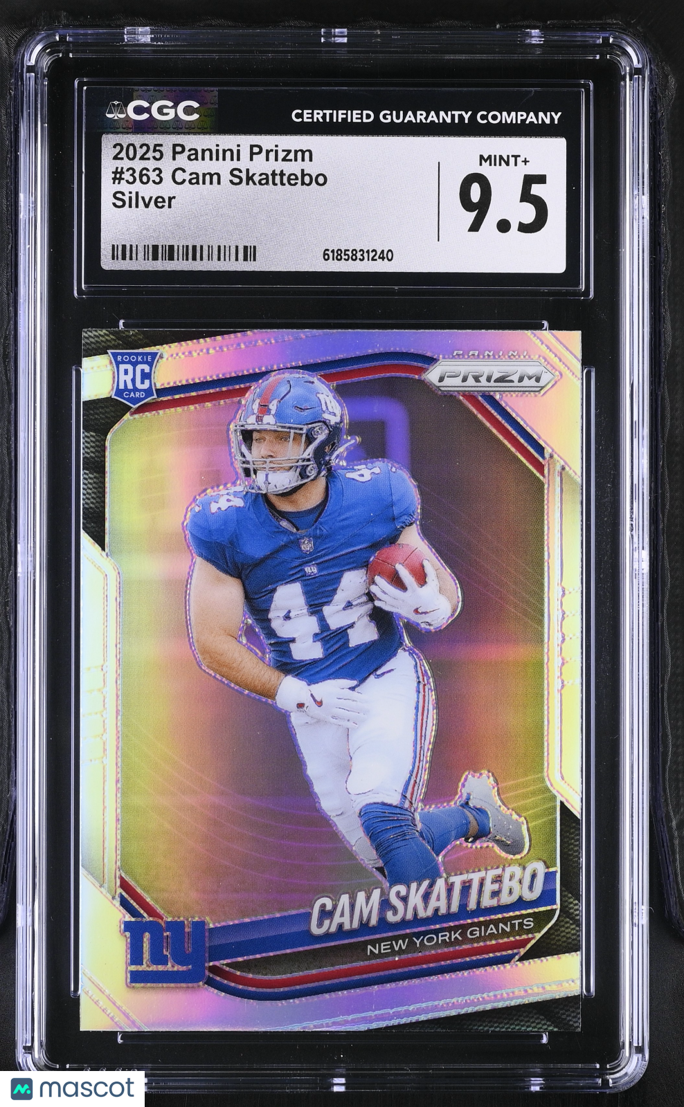2025 Panini Prizm Cam Skattebo Silver Rookie #363 CGC 9.5 New York Giants