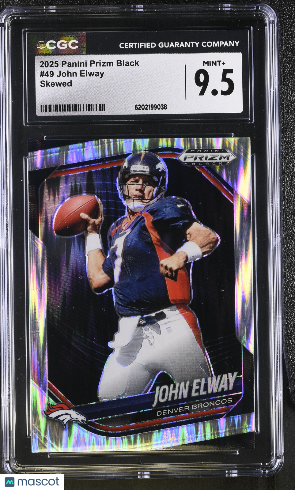 2025 Panini Prizm Black John Elway Skewed /249 #49 CGC 9.5 Denver Broncos