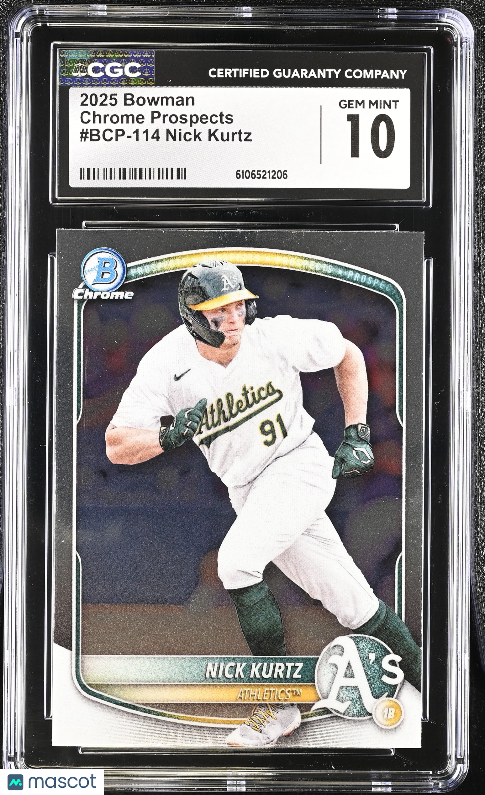 2025 Bowman Nick Kurtz Rookie Chrome Prospects #BCP-114 CGC 10 Oakland Athletics
