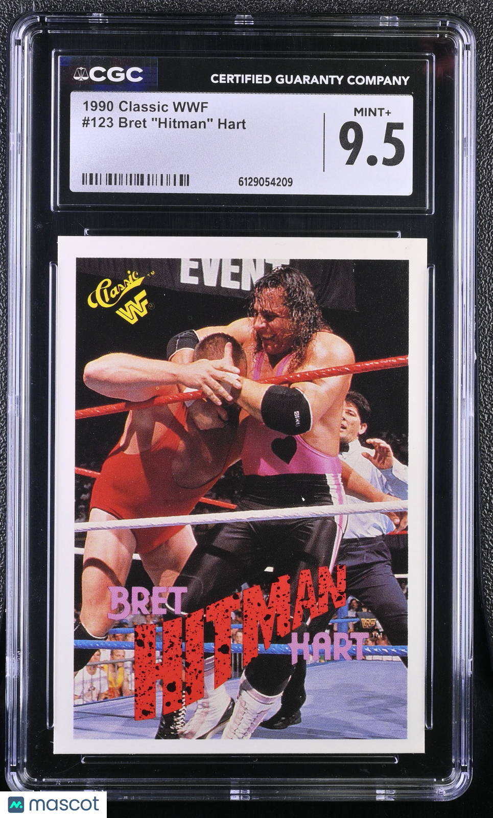 1990 Classic WWF Bret "Hitman" Hart #123 CGC 9.5