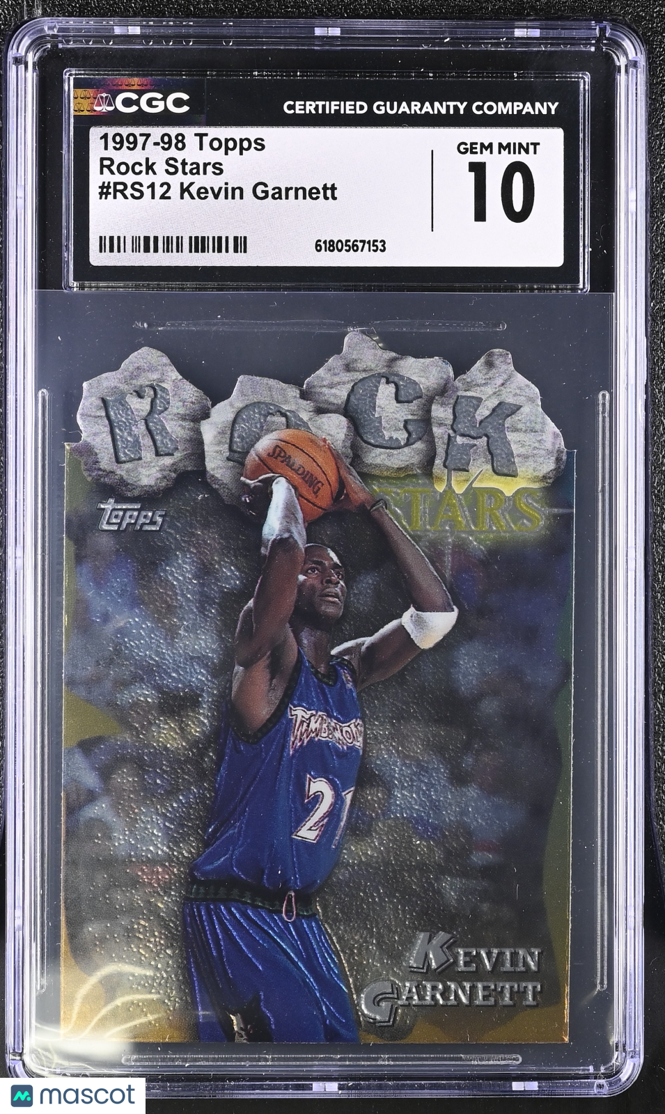 1997-98 Topps Kevin Garnett Rock Stars #RS12 CGC 10 Minnesota Timberwolves