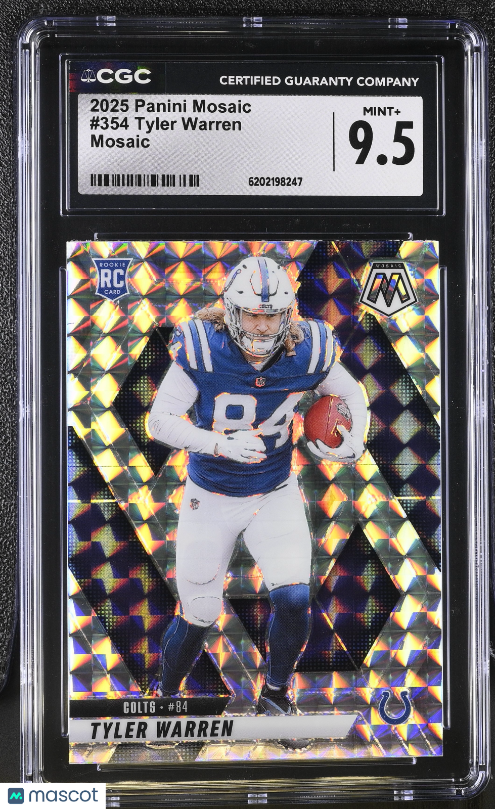 2025 Panini Mosaic Tyler Warren Mosaic Rookie #354 CGC 9.5 Indianapolis Colts