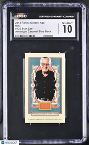 2013 Panini Golden Age Stan Lee American Caramel Blue Back Mini #126 CGC 10