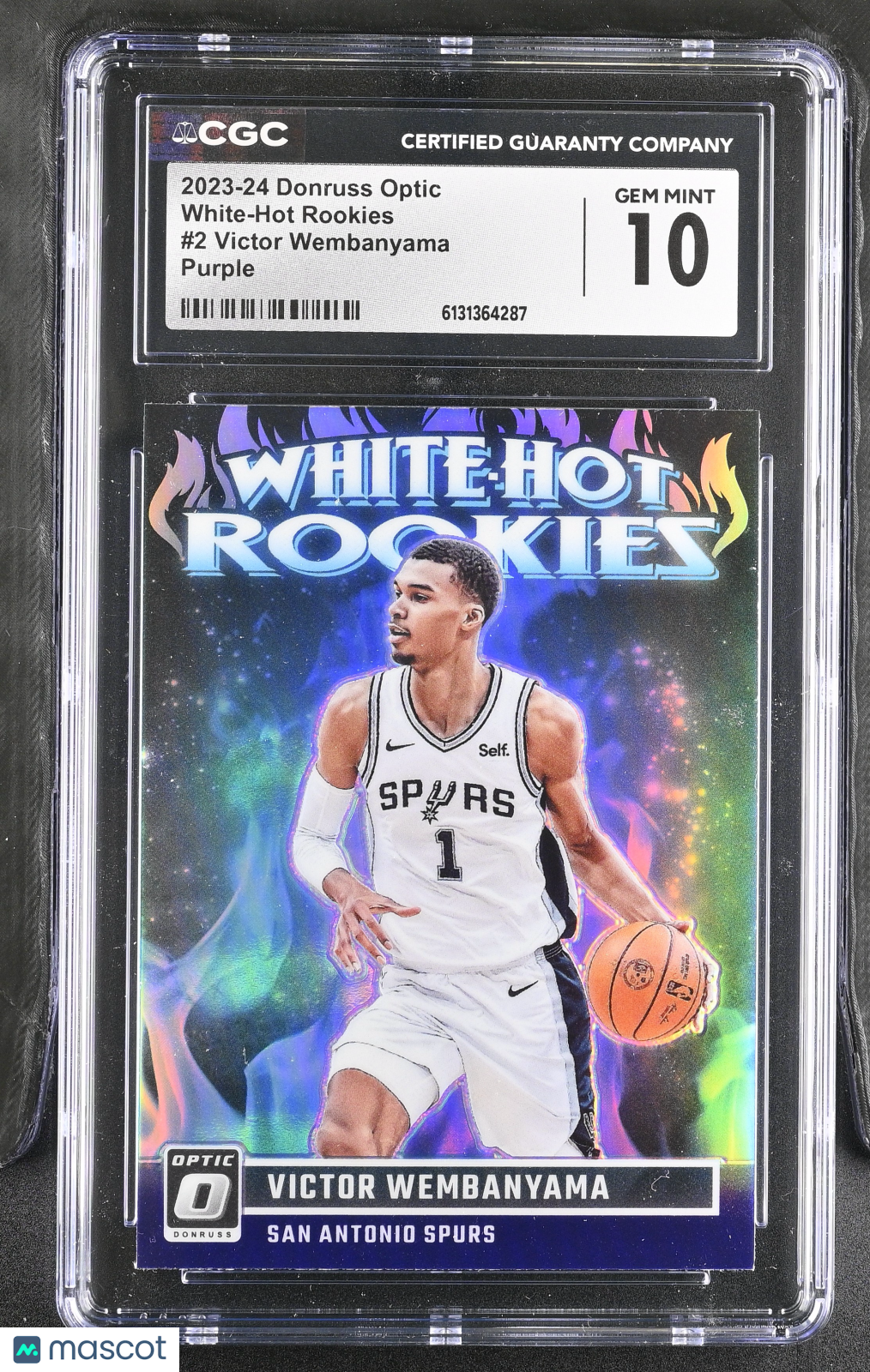 2023-24 Donruss Optic Victor Wembanyama Purple White-Hot Rookies #2 CGC 10 Spurs