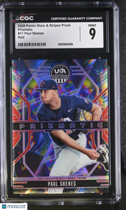 2026 Panini Stars & Stripes Prizm Paul Skenes Red Prizmatic #11 CGC 9