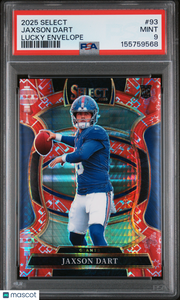 2025 Panini Select Jaxson Dart Lucky Envelope /9 Rookie #93 PSA 9 Giants