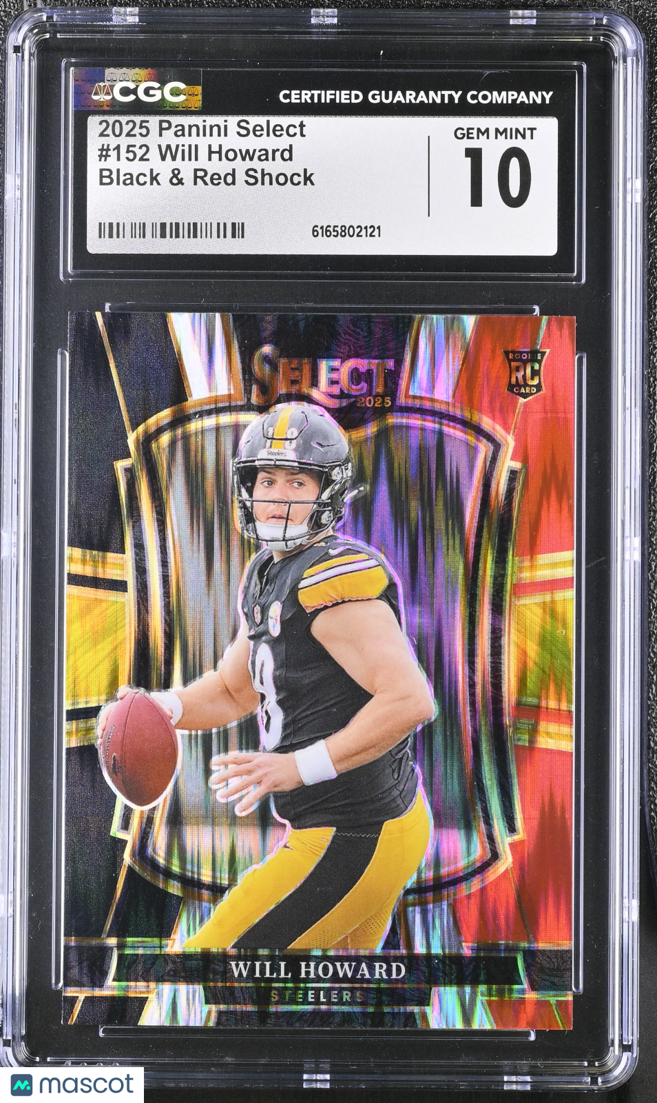 2025 Panini Select Will Howard Black & Red Shock Rookie #152 CGC 10 Steelers