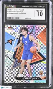 2023-24 Topps Finest Dereck Lively II Checkerboard Rookie #185 CGC 10 Mavericks