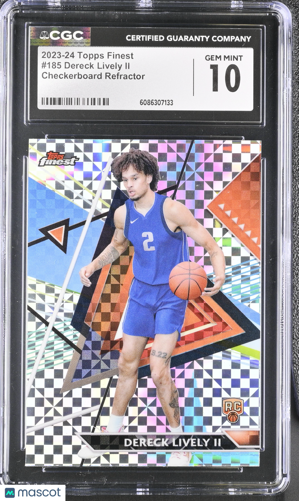 2023-24 Topps Finest Dereck Lively II Checkerboard Rookie #185 CGC 10 Mavericks