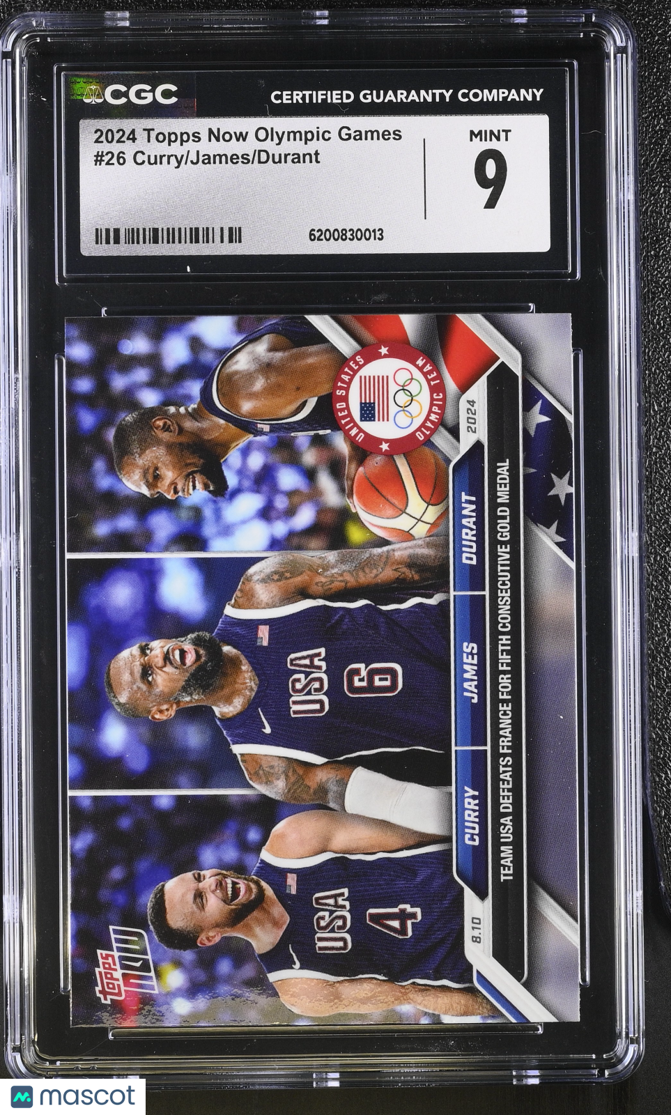 2024 Topps Now Olympic Games Kevin Durant LeBron James Stephen Curry #26 CGC 9