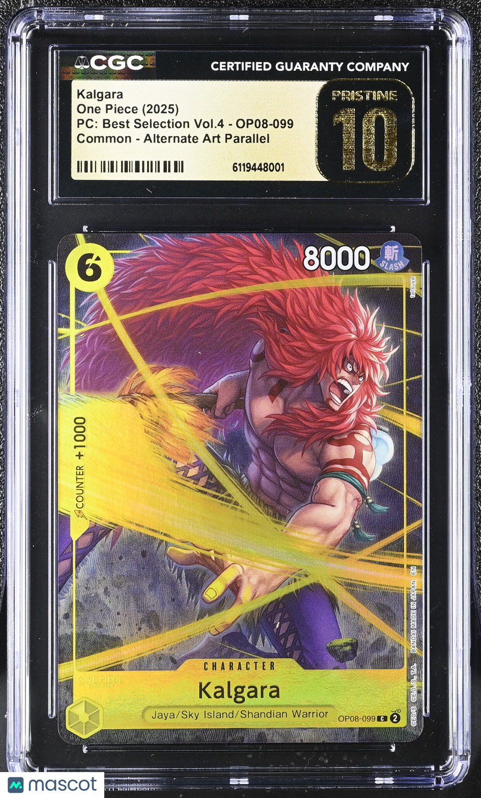 One Piece PC: Selection Vol.4 Kalgara Alternate Art CGC 10 #OP08-099 Pristine