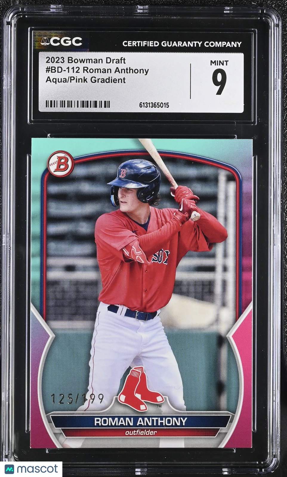 2023 Bowman Draft Roman Anthony Aqua/Pink Gradient /199 #BD-112 CGC 9 Red Sox