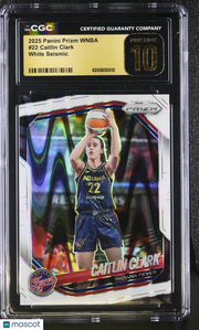 2025 Panini Prizm WNBA Caitlin Clark White Seismic #22 CGC 10 Indiana Fever