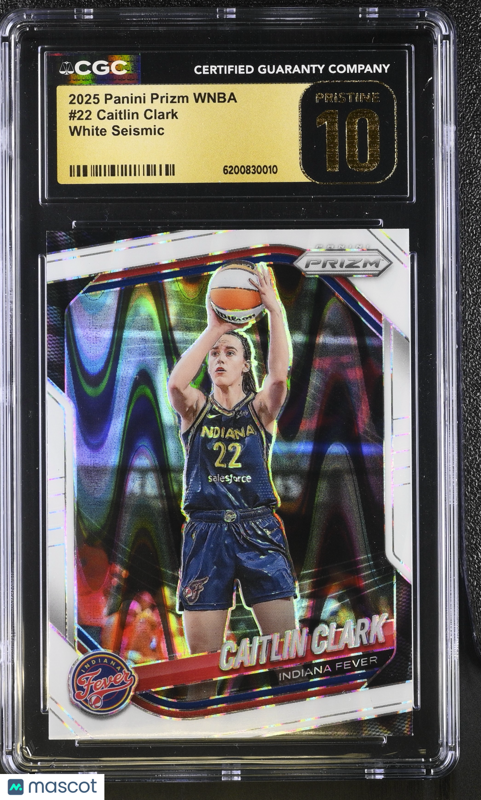 2025 Panini Prizm WNBA Caitlin Clark White Seismic #22 CGC 10 Indiana Fever
