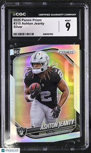 2025 Panini Prizm Ashton Jeanty Silver Rookie #315 CGC 9 Las Vegas Raiders