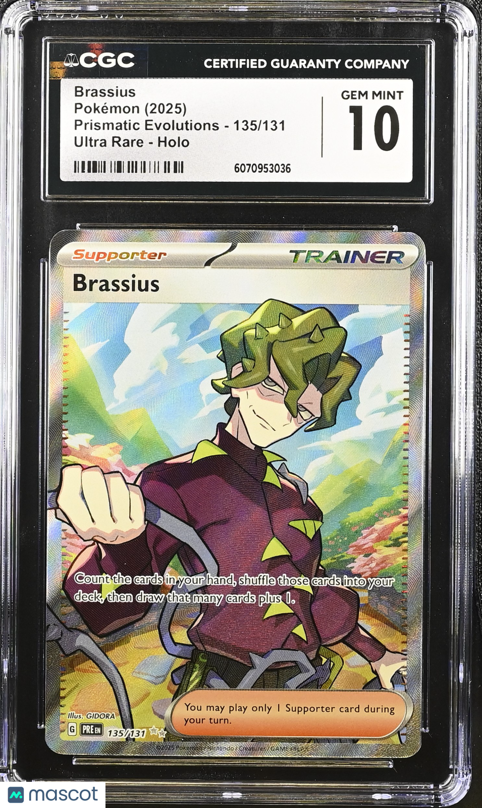 2025 Pokemon Prismatic Evolutions Brassius Holo Ultra Rare CGC 10 #135/131
