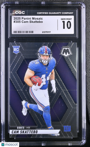 2025 Panini Mosaic Cam Skattebo Rookie #305 CGC 10 New York Giants