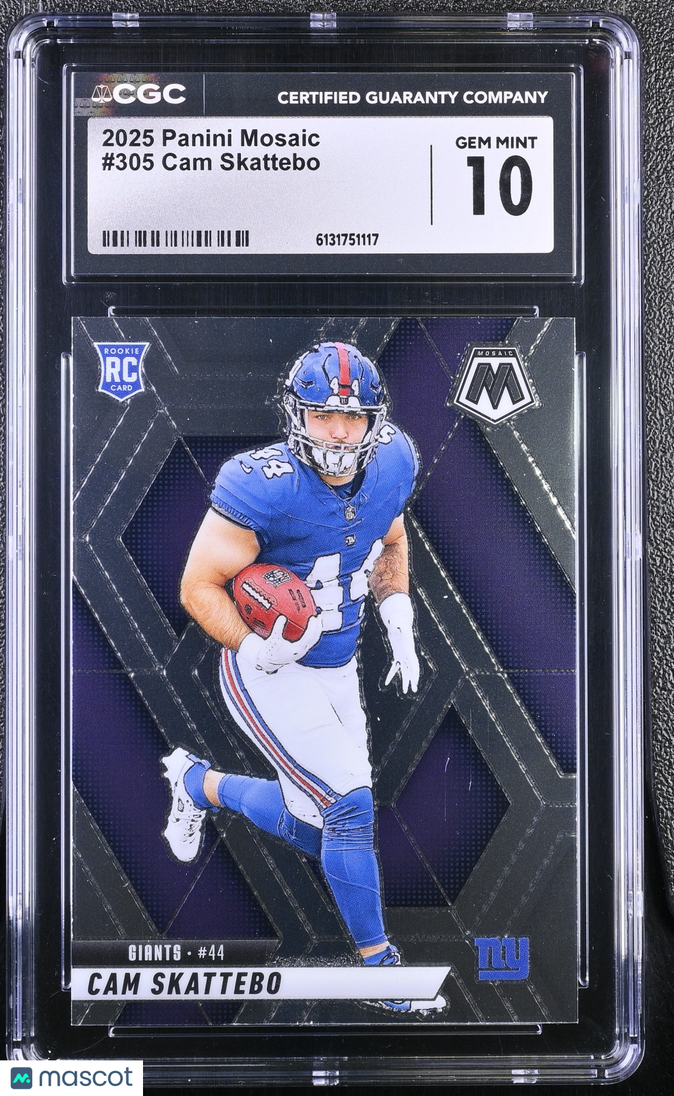 2025 Panini Mosaic Cam Skattebo Rookie #305 CGC 10 New York Giants
