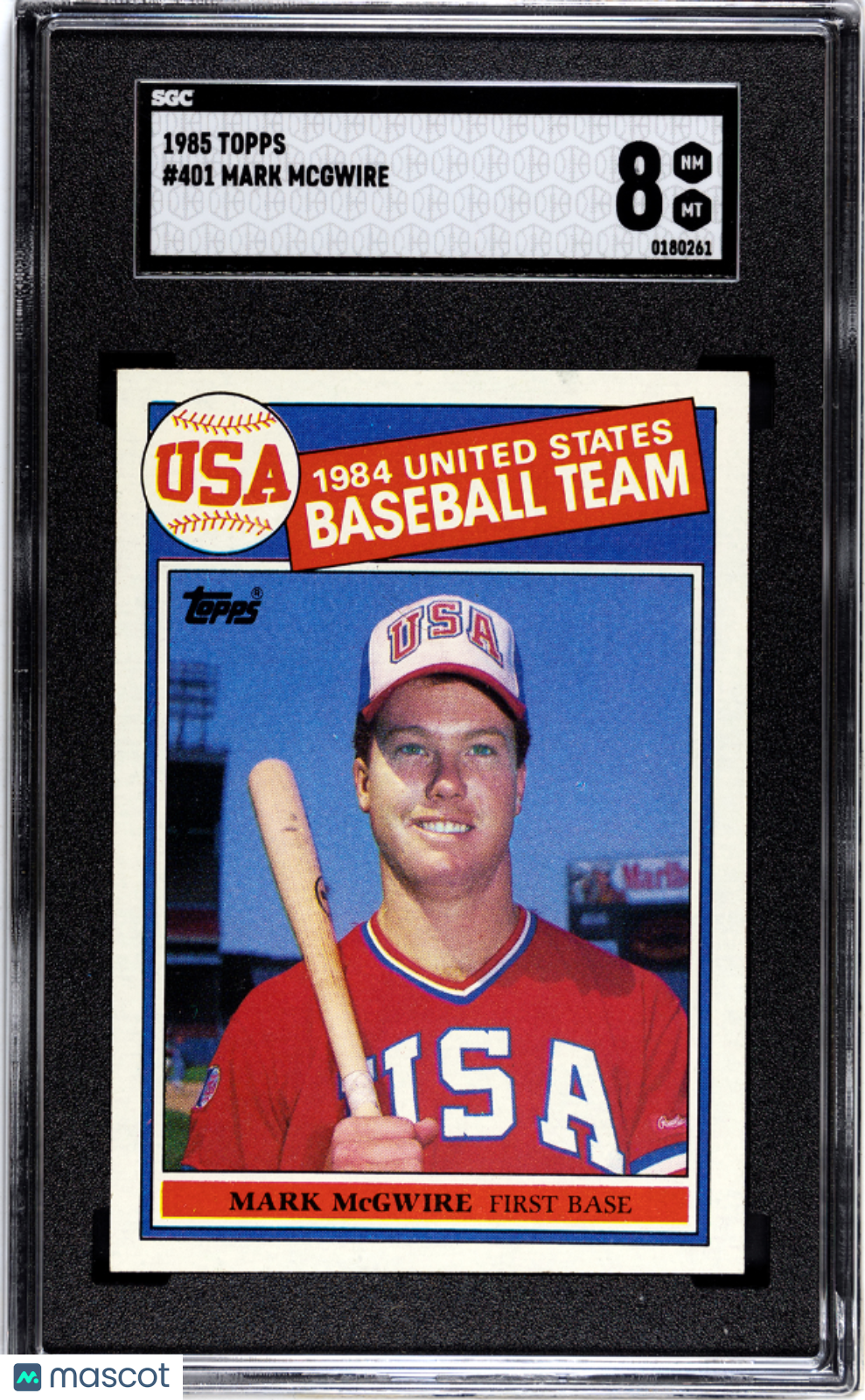 1985 Topps Mark Mcgwire Rookie #401 SGC 8