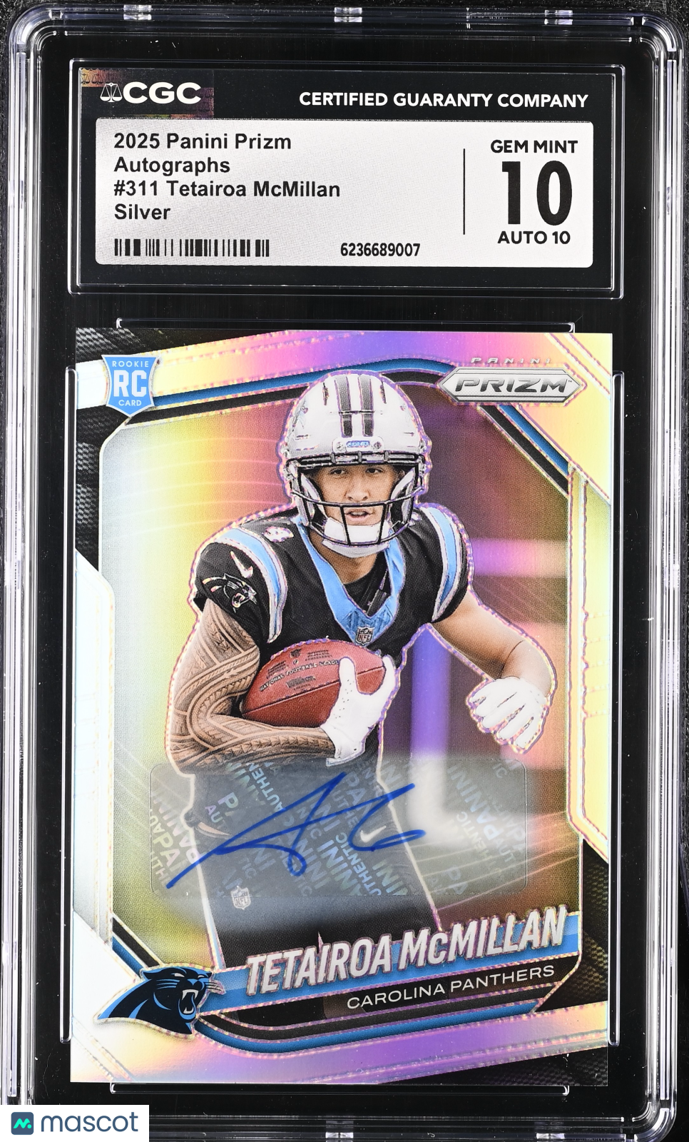 2025 Panini Prizm Tetairoa McMillan Silver Rookie Auto #311 CGC 10 Panthers