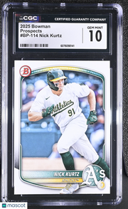 2025 Bowman Nick Kurtz Rookie Prospects #BP-114 CGC 10 Oakland Athletics
