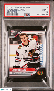 2023 Topps Now NHL Stickers Connor Bedard Rookie #1 PSA 9 Chicago Blackhawks