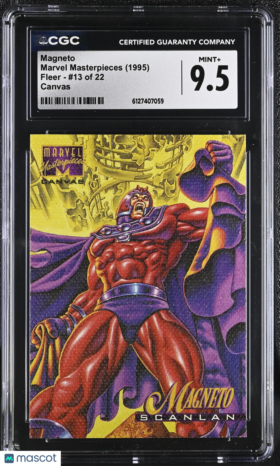 1995 Fleer Marvel Masterpieces Magneto #13 of 22 Canvas CGC 9.5