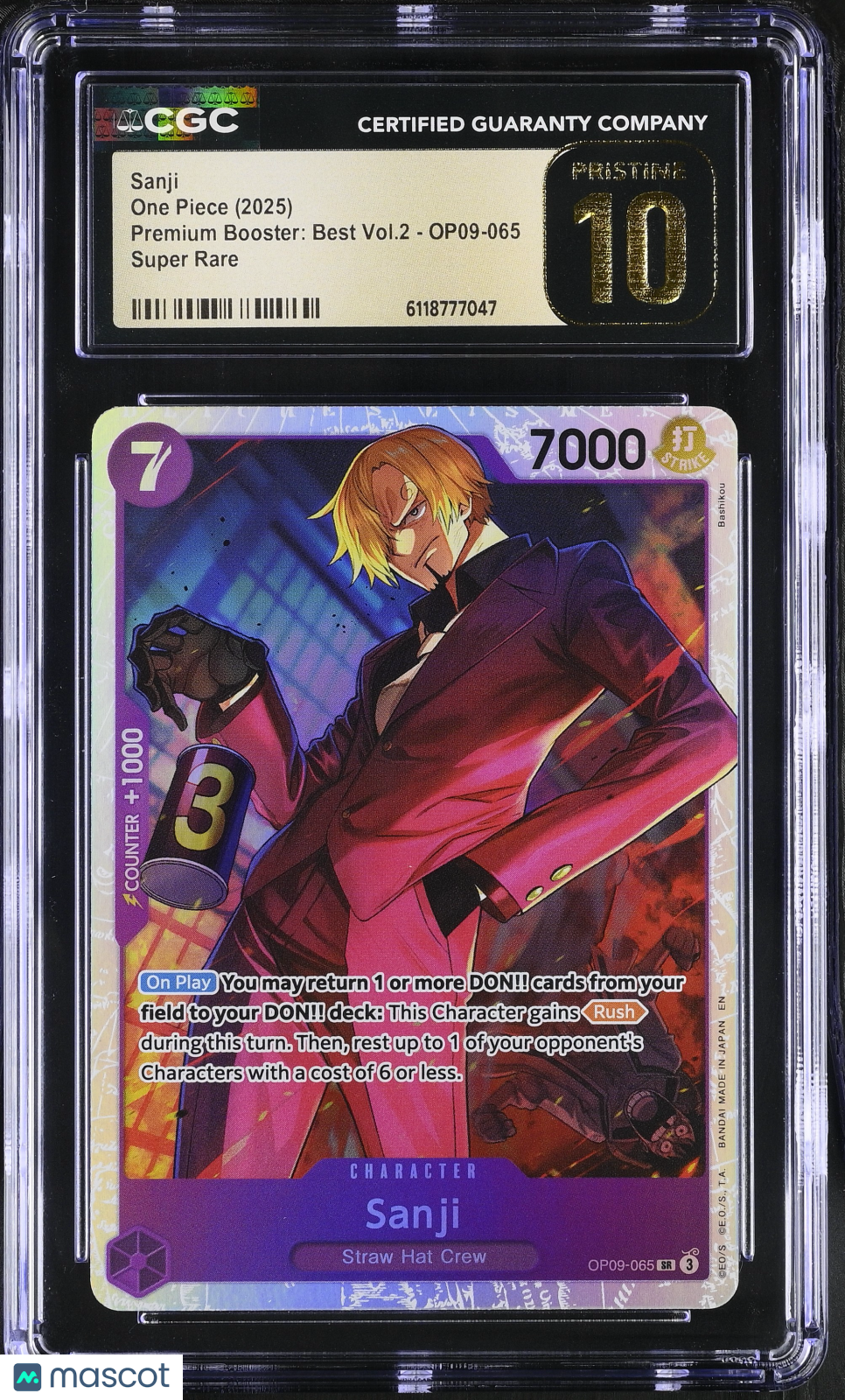 2025 One Piece Premium Booster: Best Vol.2 Sanji CGC 10 #OP09-065 Pristine